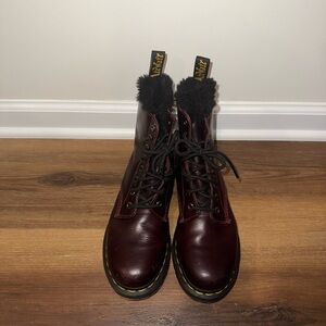 GOOD Dr. Martens 1460 Serena Faux Fur Lined Lace Up Boots